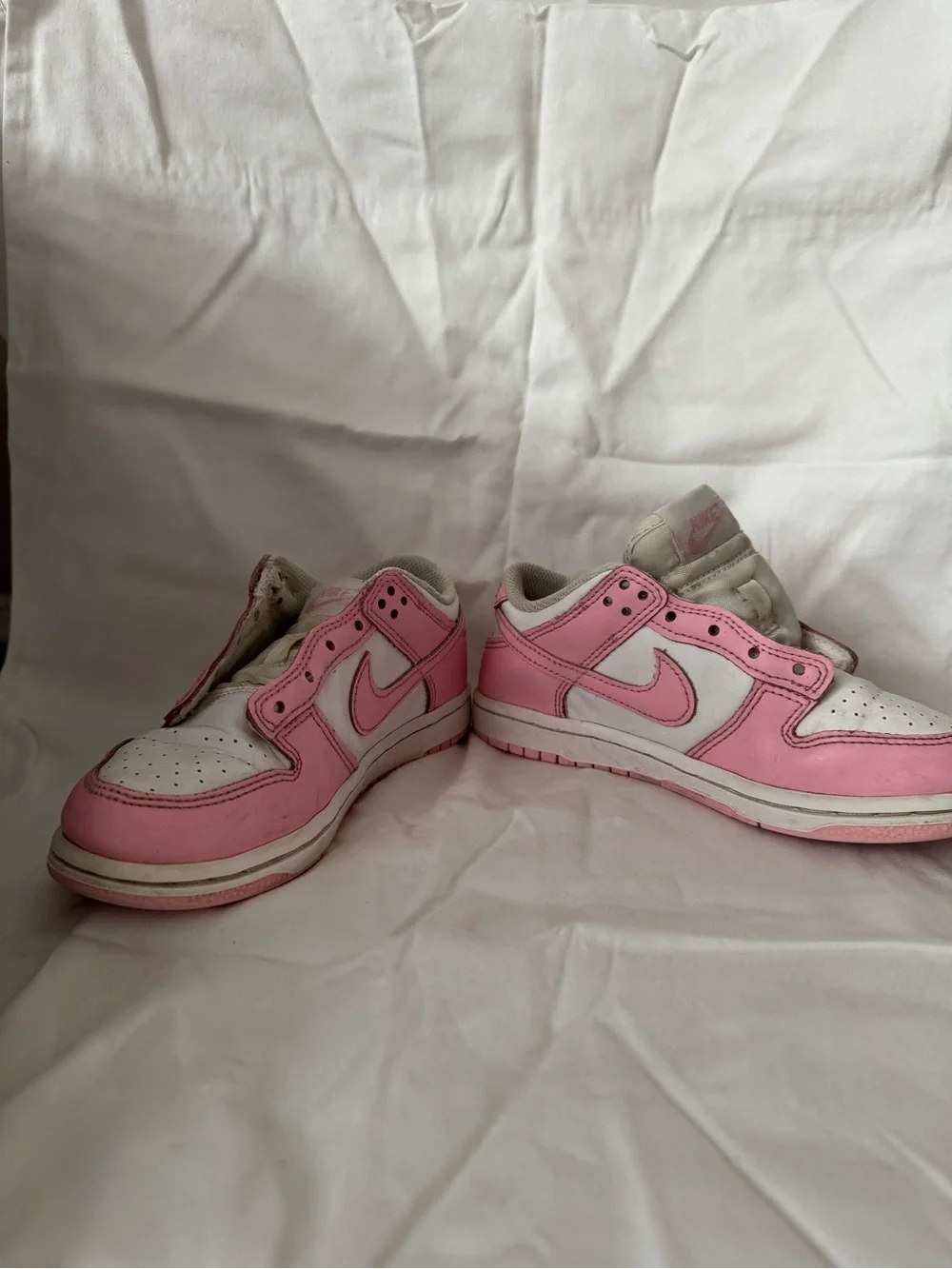 Nike Kids Pink and White Low-Top Skate Sneakers